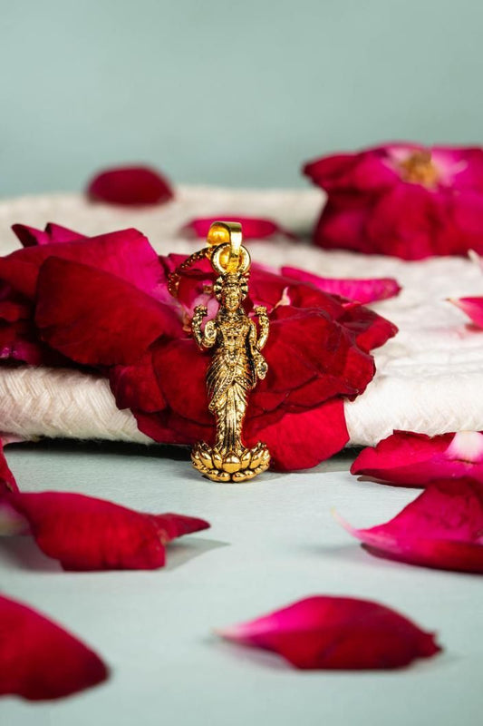 Gold Plated Laxmi Mataji Pendant with Chain